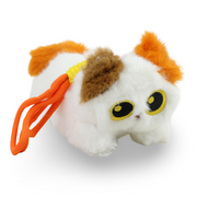 Russ Cat Plush Keychain – White & Orange