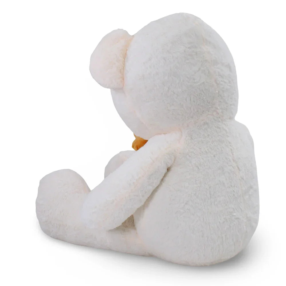 Off-White Teddy Bear with a Bow