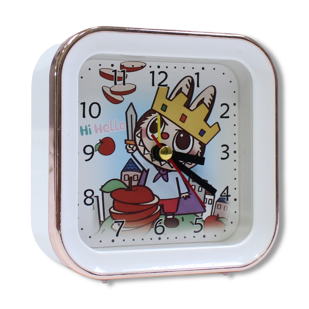 Labubu Square Alarm Clock – White