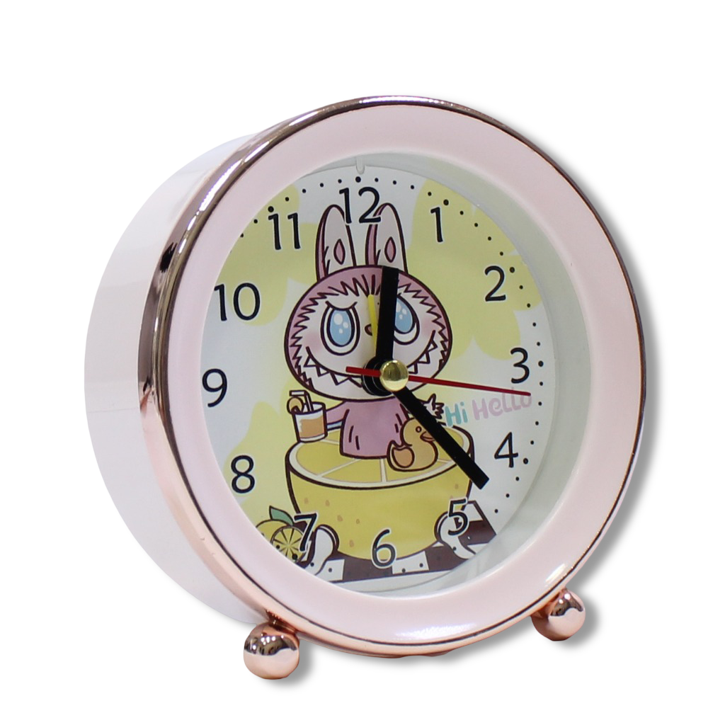 Labubu Metal Round Alarm Clock – Pink