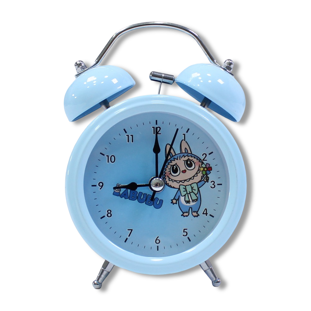 Labubu Metal Alarm Clock – Baby Blue