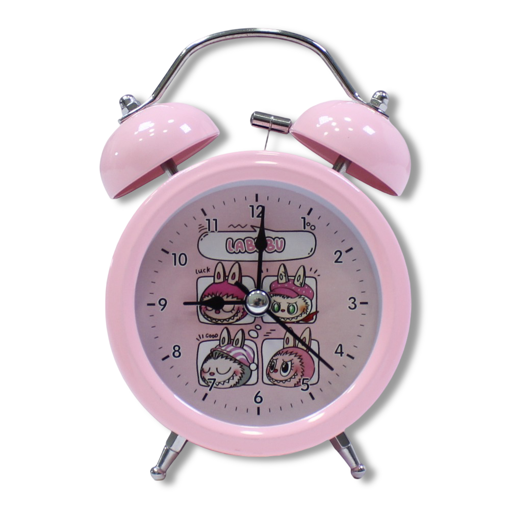 Labubu Metal Alarm Clock – Pink