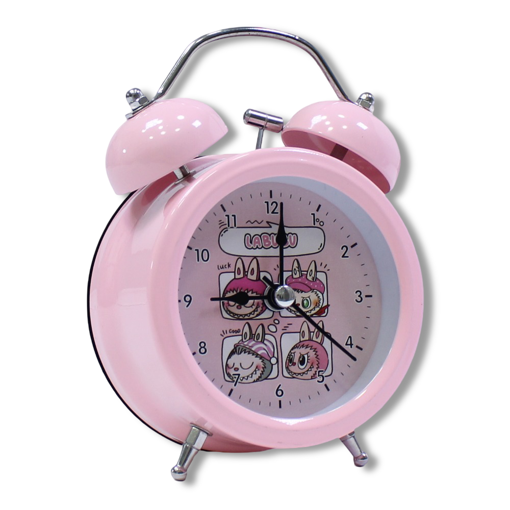 Labubu Metal Alarm Clock – Pink