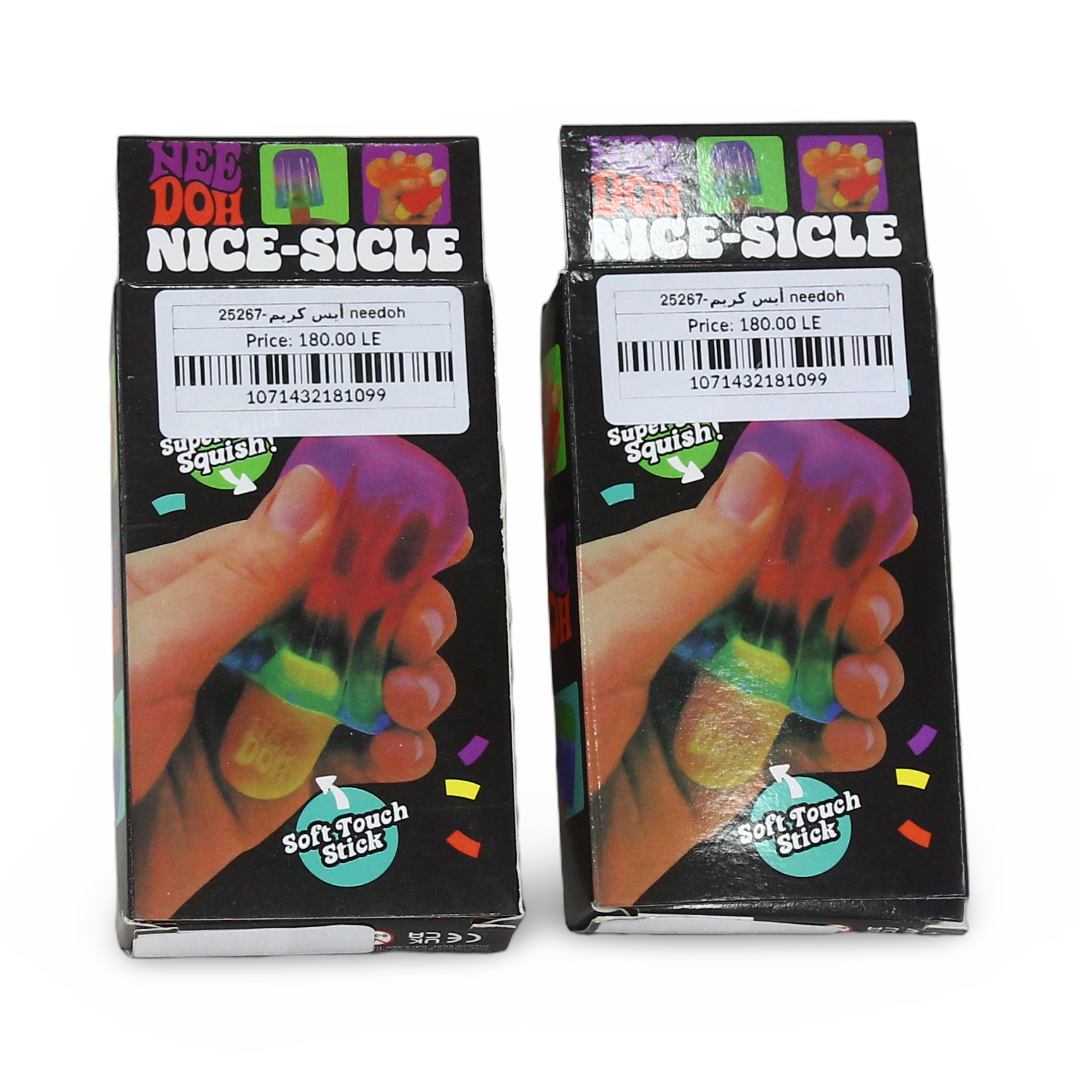 Nee Doh Nice-Sicle Super Solid Squishy Toy – Purple with Ice Cream Design