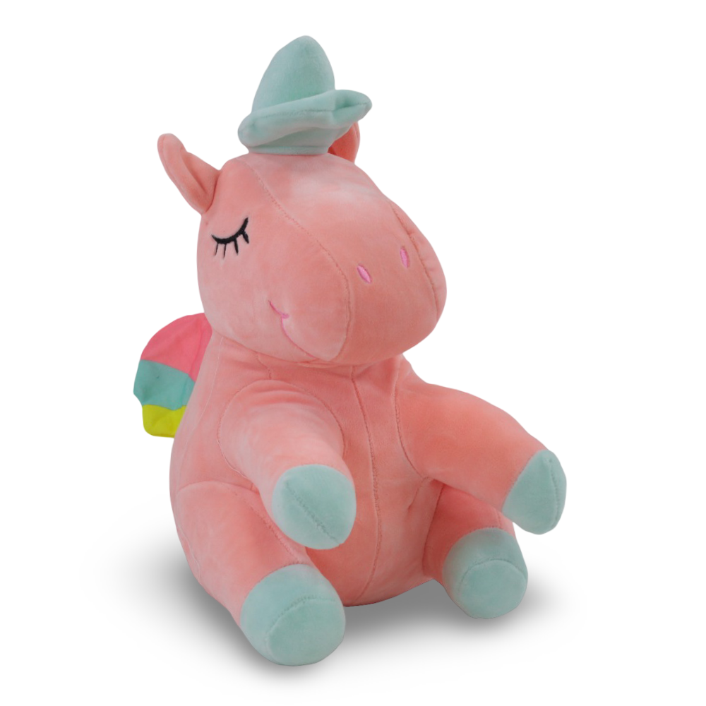 Sleeping Unicorn Soft Plush Toy – Salmon