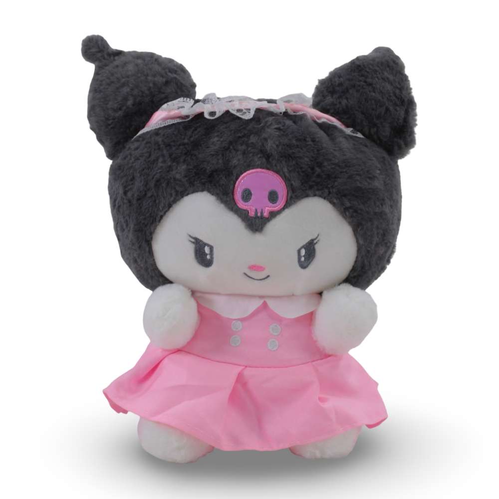 Kuromi Soft Plush Toy with Pink Dress