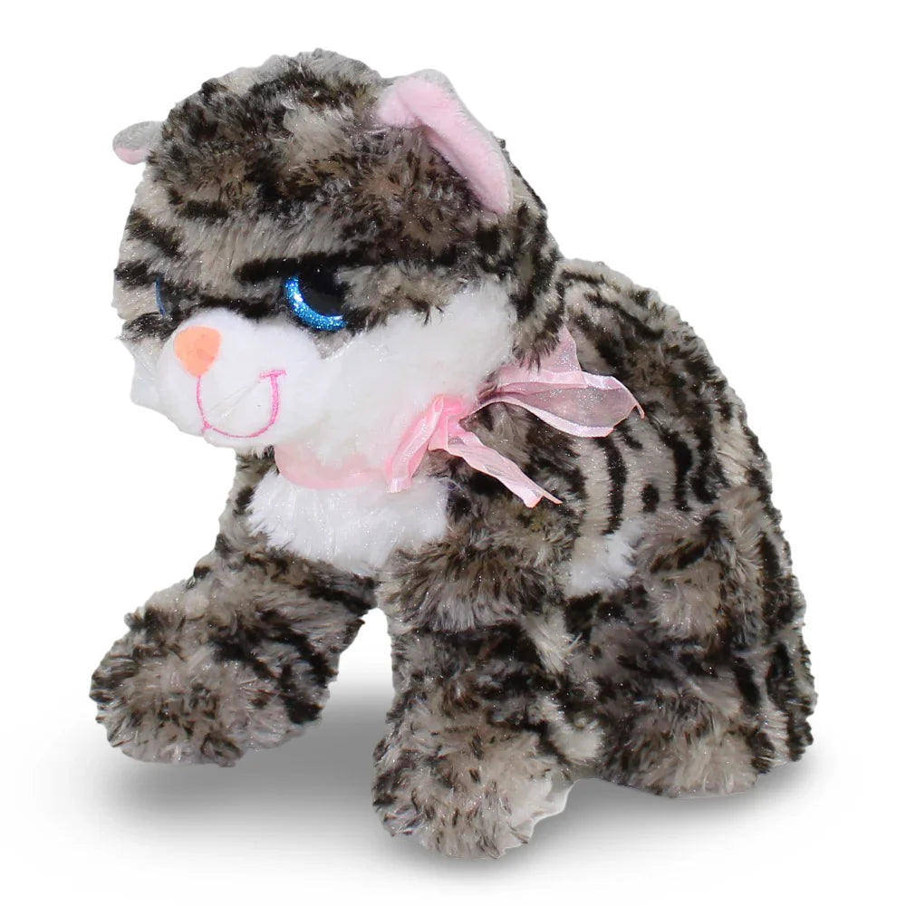 Grey Striped Cat Plush Toy
