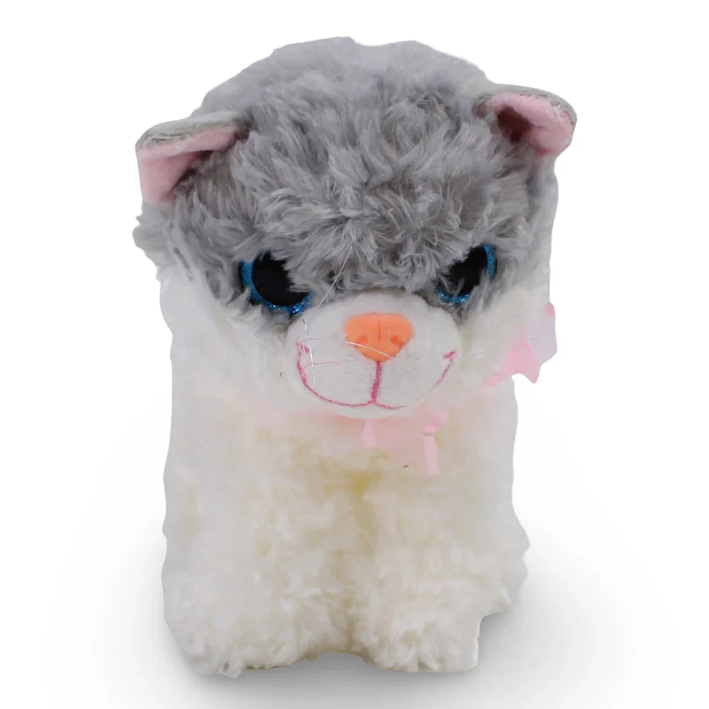 Grey & White Cat Plush Toy