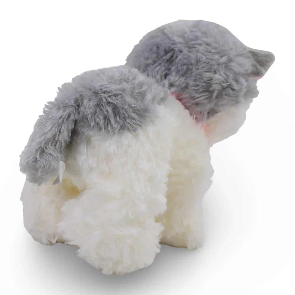 Grey & White Cat Plush Toy