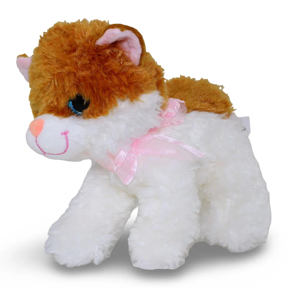 Light Brown & White Cat Plush Toy