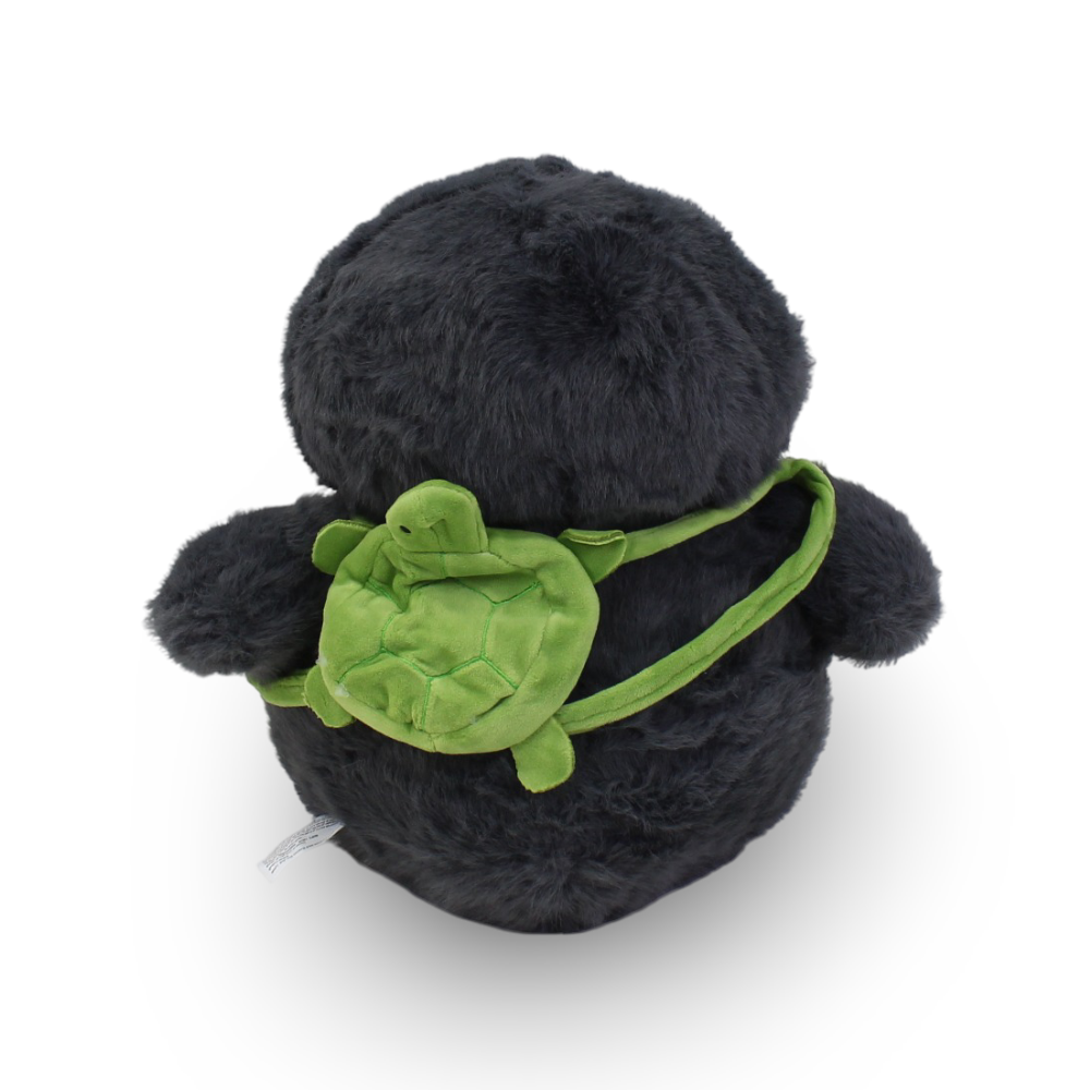 Dark Grey & White Penguin Plush Toy with a Backpack