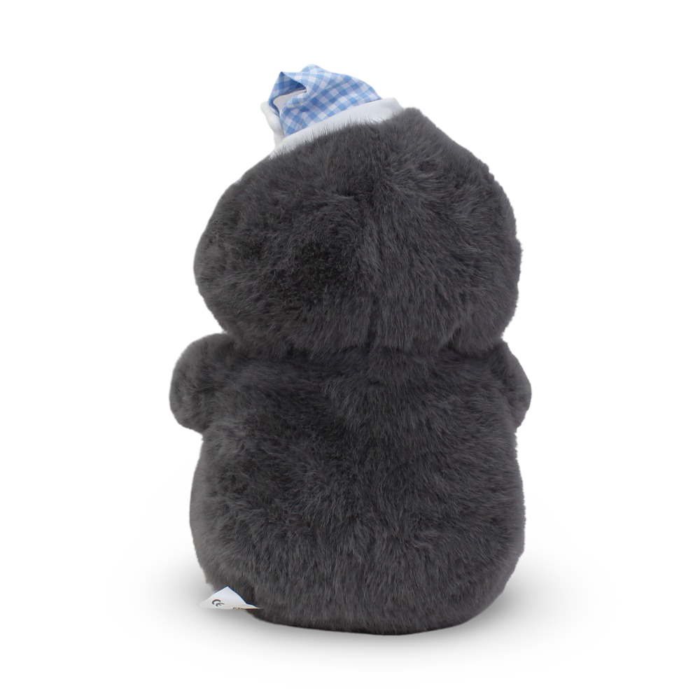 Grey & White Penguin Plush Toy with a Fish