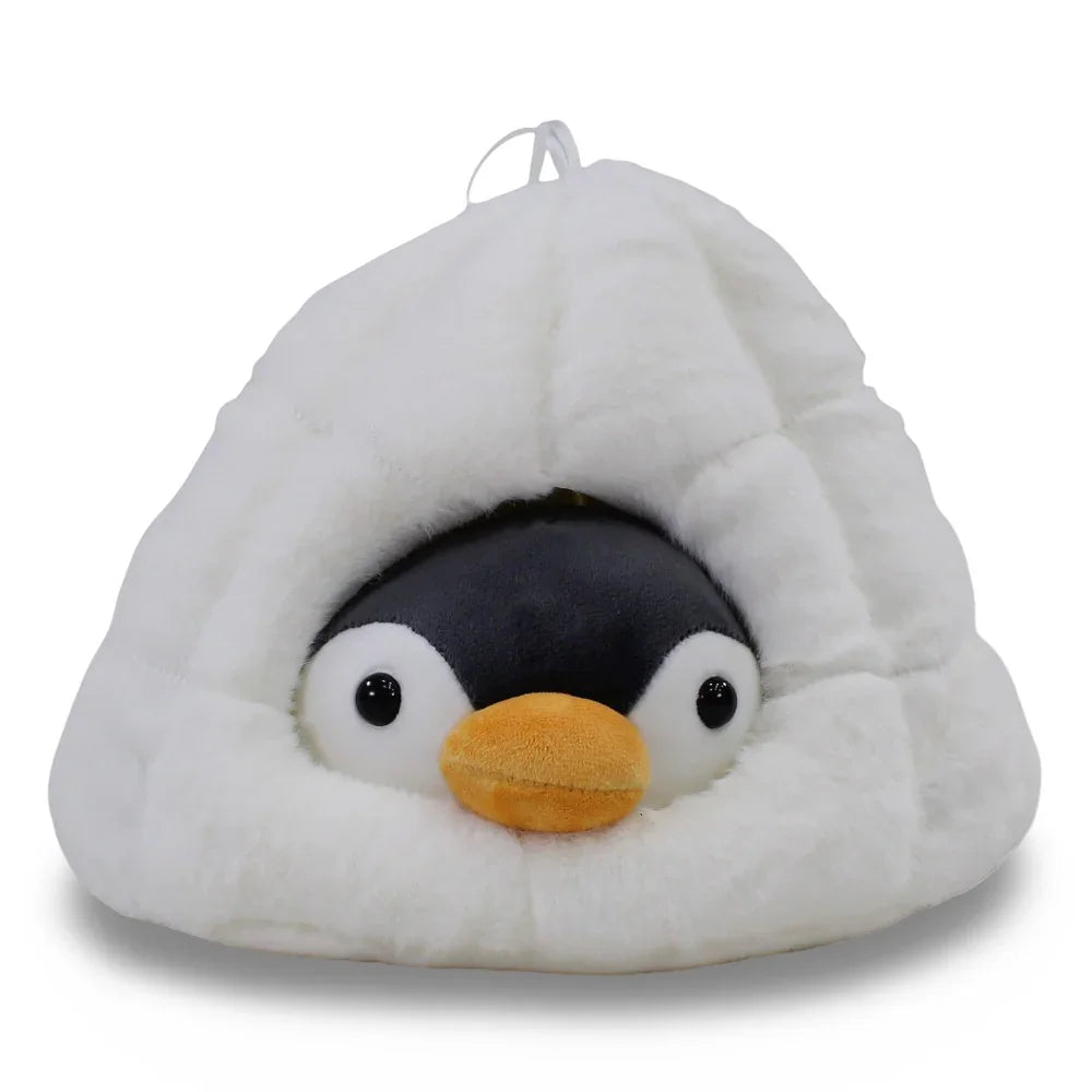 Penguin Plush Toy in a White Igloo