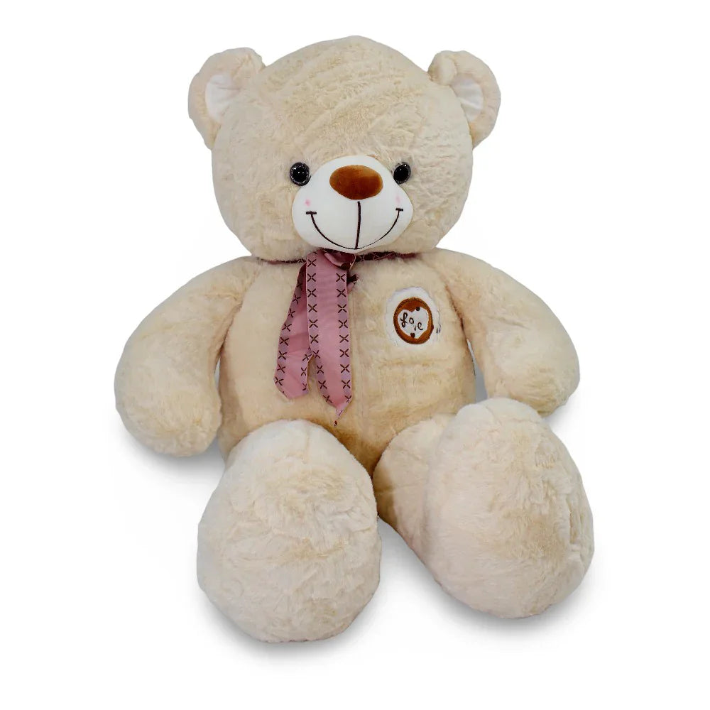Beige Teddy Bear with Bow & Love Badge