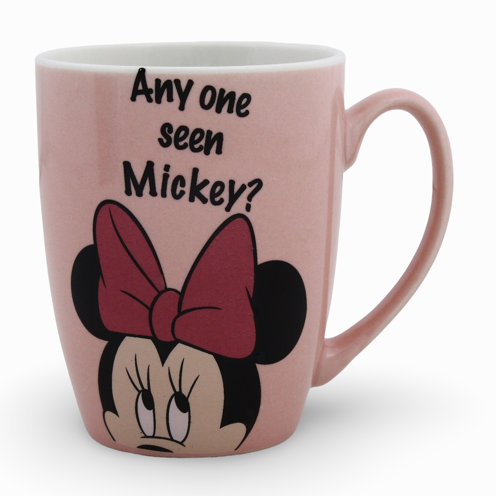 Porcelain Mug – Pink with Minnie Mouse Print