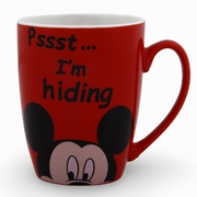 Porcelain Mug – Red with Mickey Mouse Print