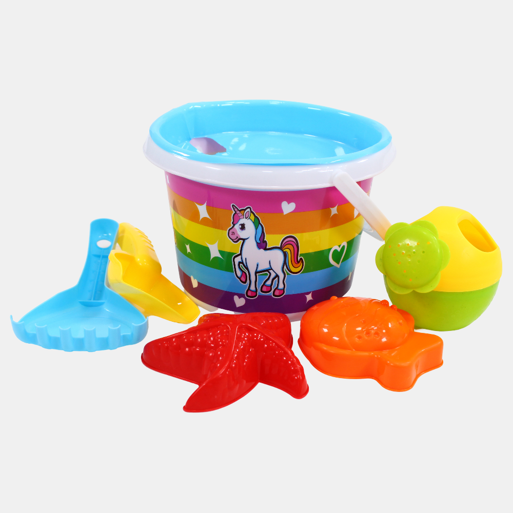 Unicorn & Rainbow Beach Bucket Set with Tools