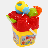 Beach Bucket with Toys – Yellow & Red
