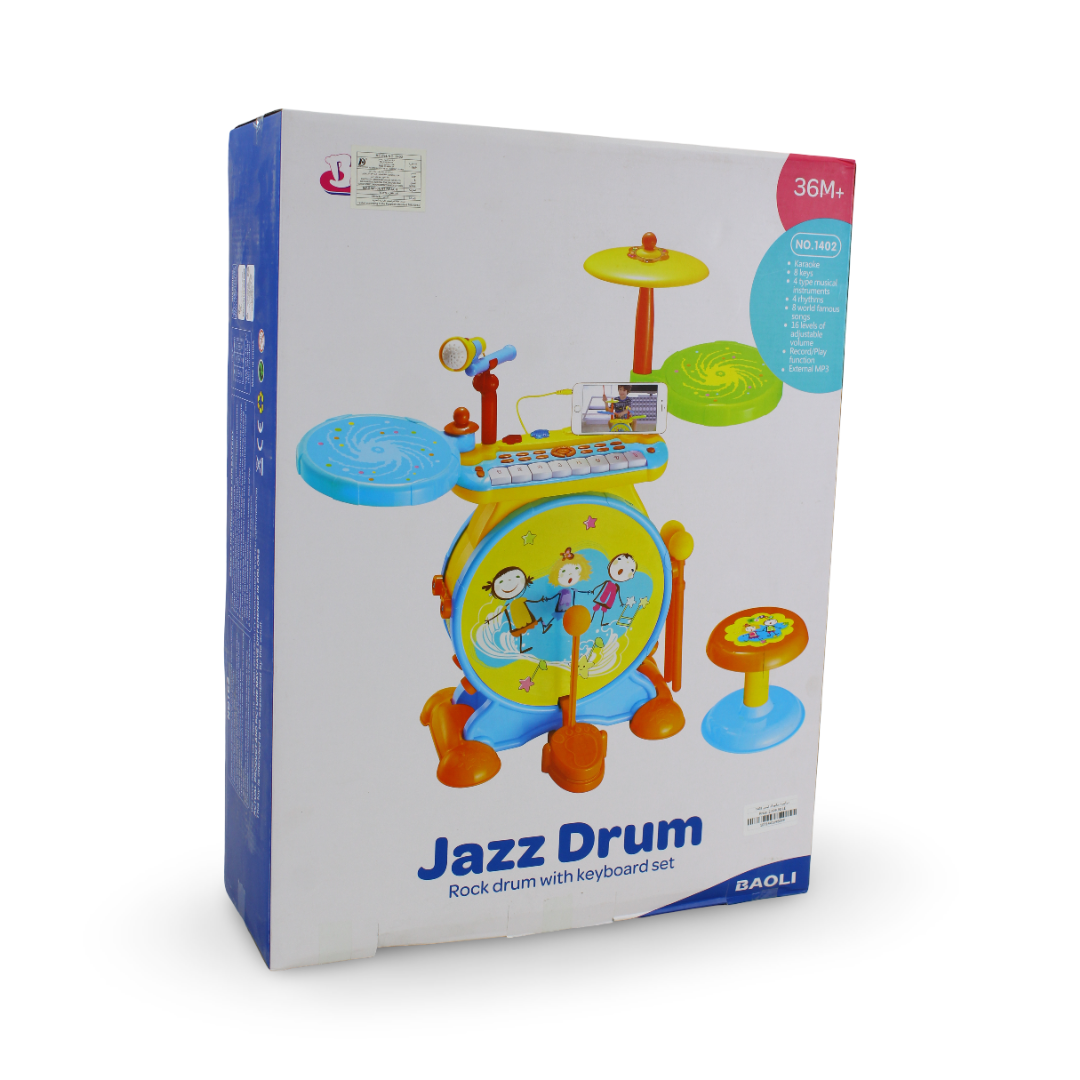Baoli 2-in-1 Children's Electronic Jazz Drum Kit – Baby Blue