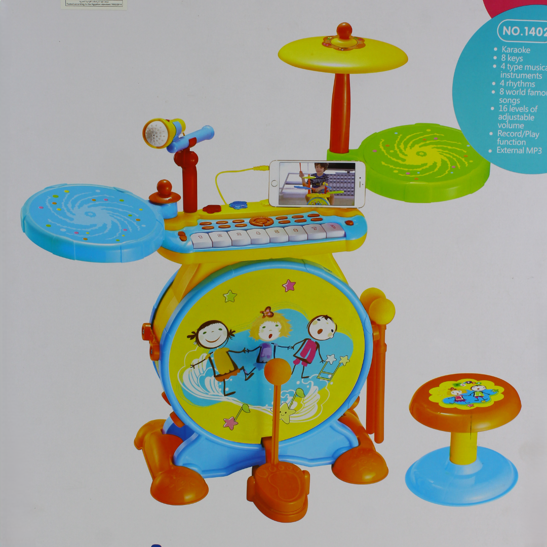 Baoli 2-in-1 Children's Electronic Jazz Drum Kit – Baby Blue