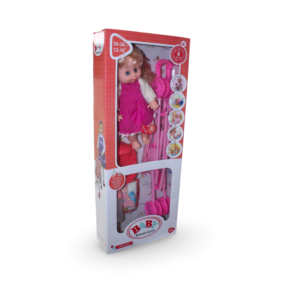 Baby Sweet Love Doll with Stroller Set