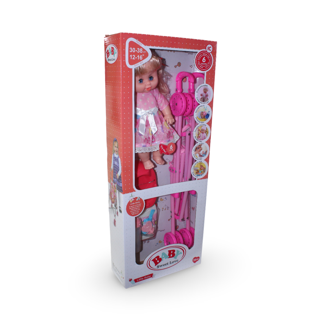 Baby Sweet Love Doll with Stroller Set