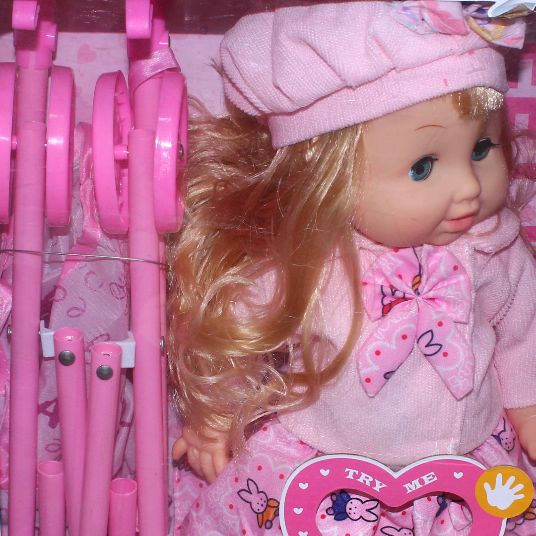 Cufan Baby Doll with Stroller Set – Pink