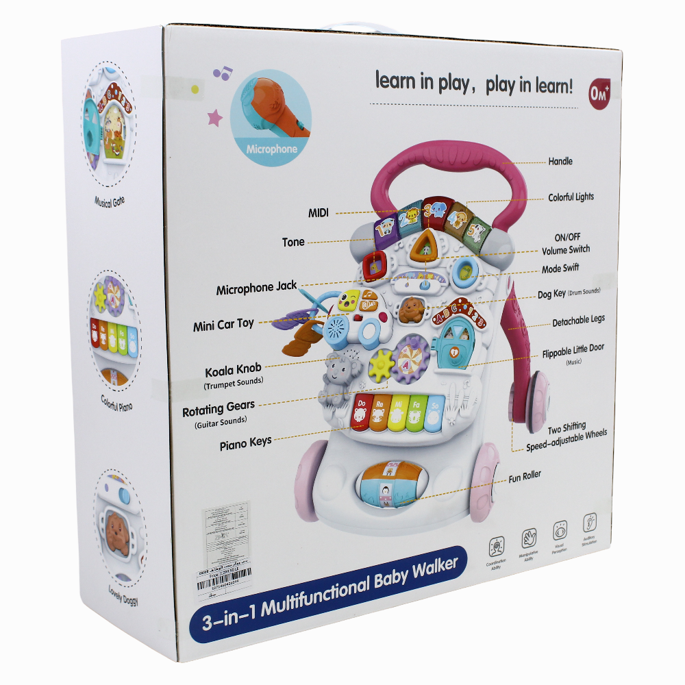 3in1 Multi-Functional Baby Walker – Pink