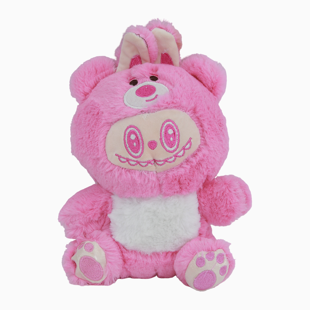 Sitting Labubu Plush Toy – Pink