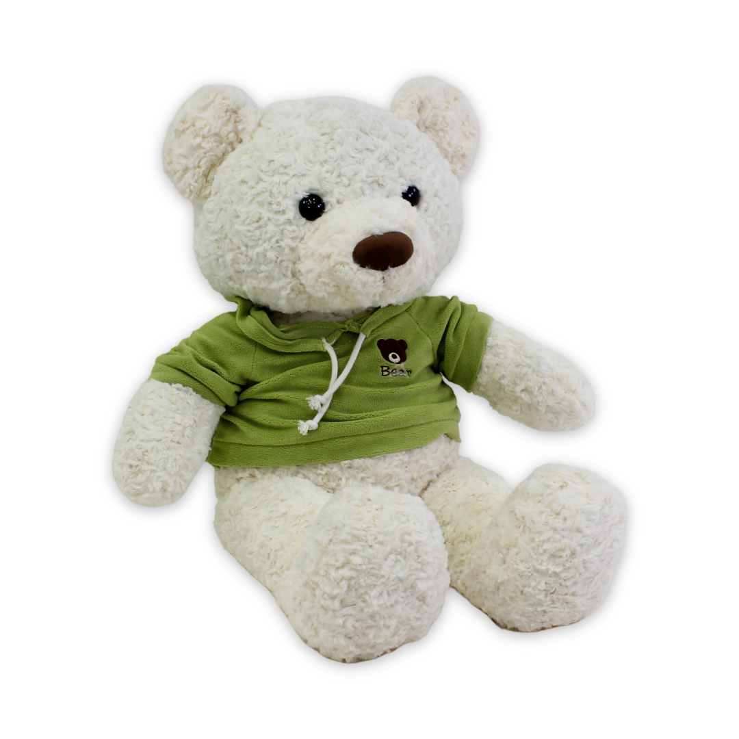Teddy Bear Plush Toy – Beige with Green T-Shirt - Assortments - OKO
