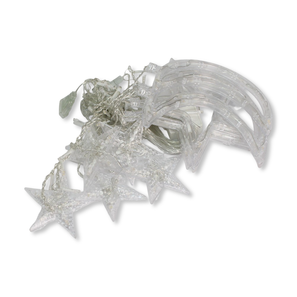 Crescent and Star Curtain – 12 Pcs with 2 Plugs