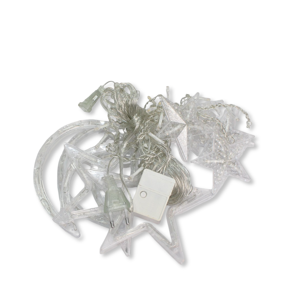 Crescent and Star Curtain – 12 Pcs with 2 Plugs