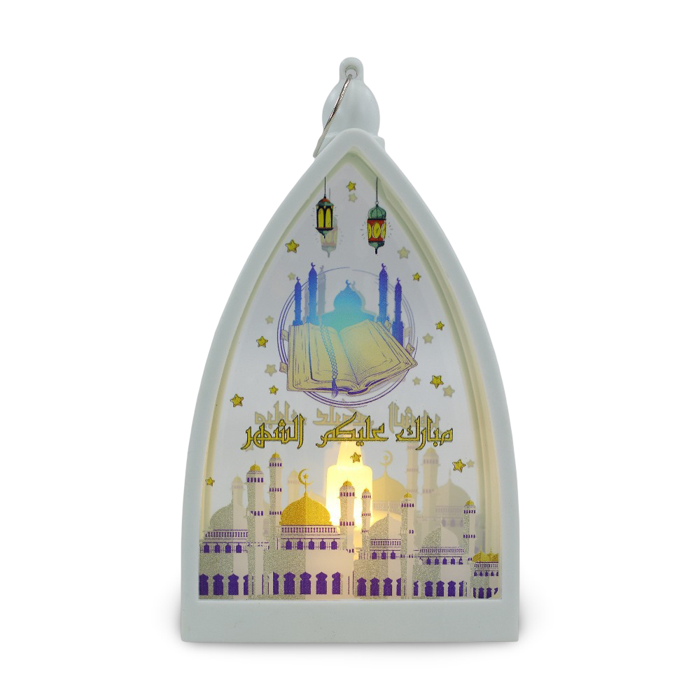 Acrylic Ramadan Lantern with Candle - White - Party - OKO