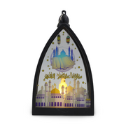 Acrylic Ramadan Lantern with Candle - Black