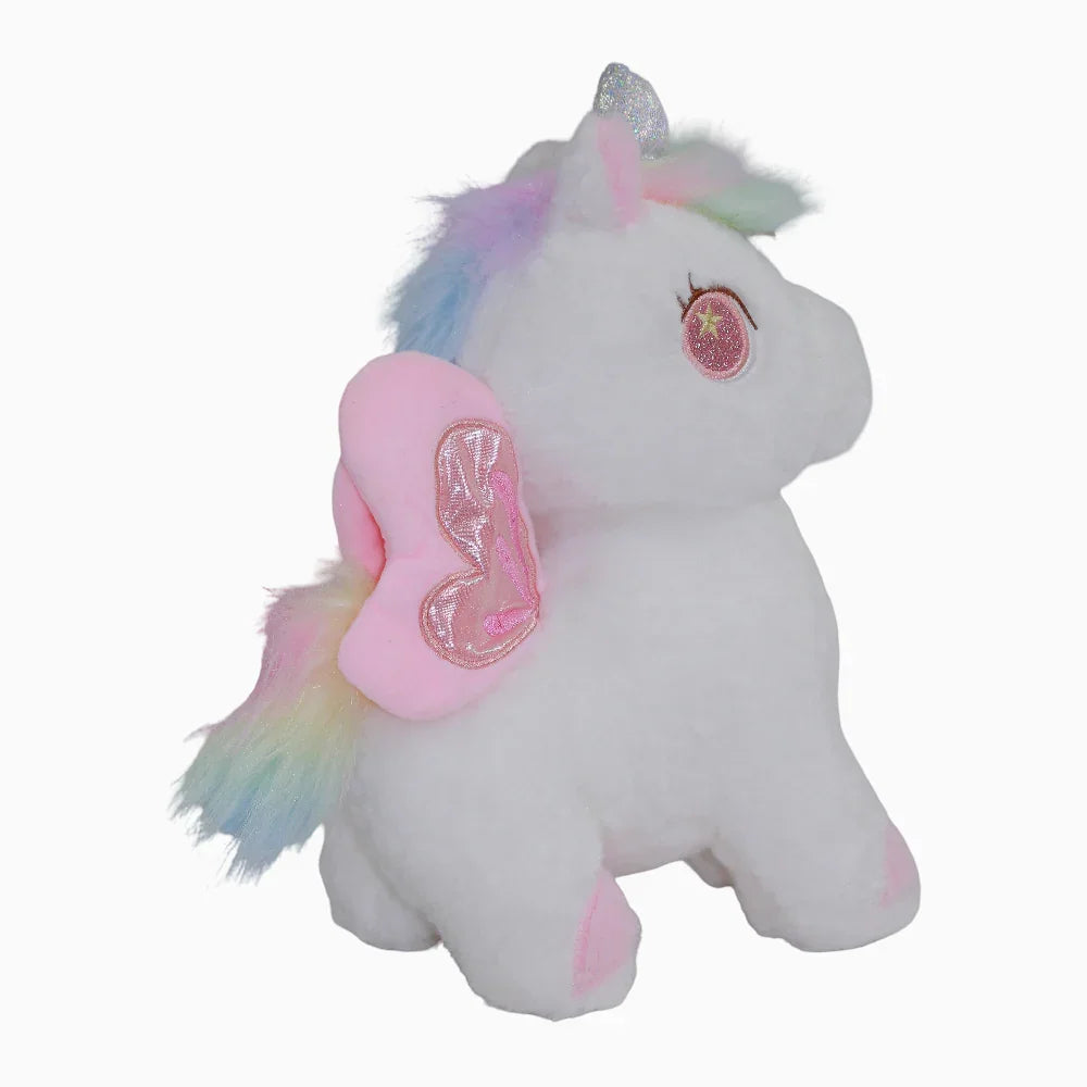 Unicorn Plush Toy with Wings and Glittery Eyes