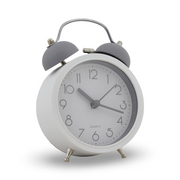 Classic Alarm Clock – White & Grey