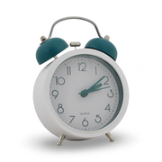 Classic Alarm Clock – White & Olive