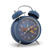 Space Double-Bell Analog Alarm Clock Petroleum – (Large Size)