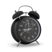 Captain America Double-Bell Analog Alarm Clock Black – (Large Size)