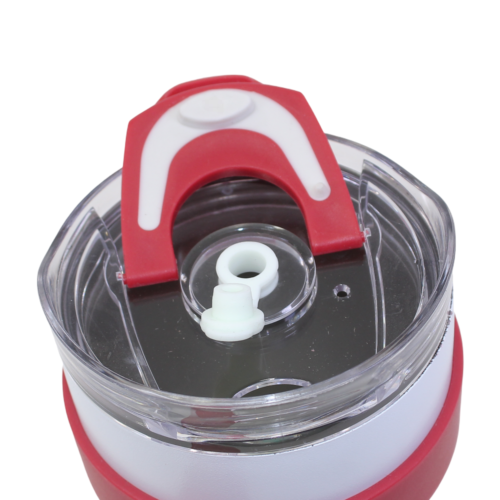 Travel Mug with Handle – White & Red (1200 ml)