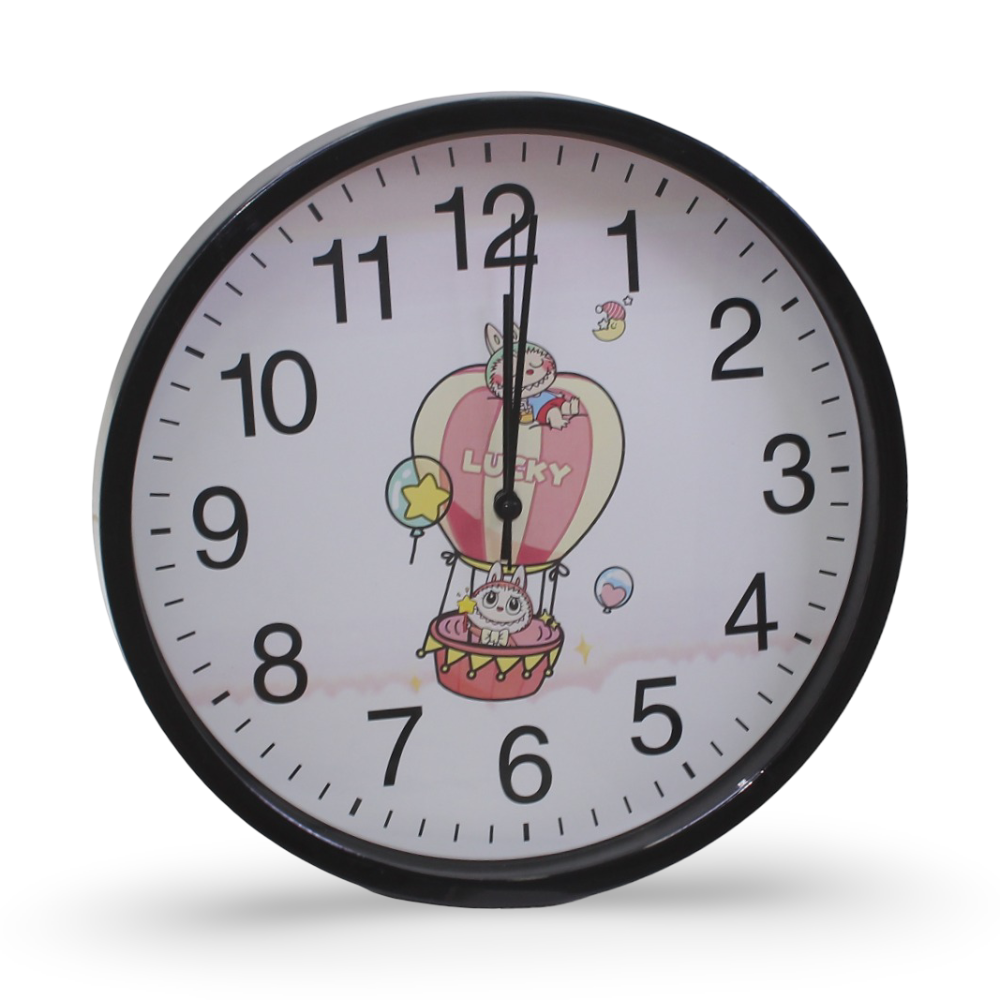 Labubu Wall Clock – Black - Assortments - OKO