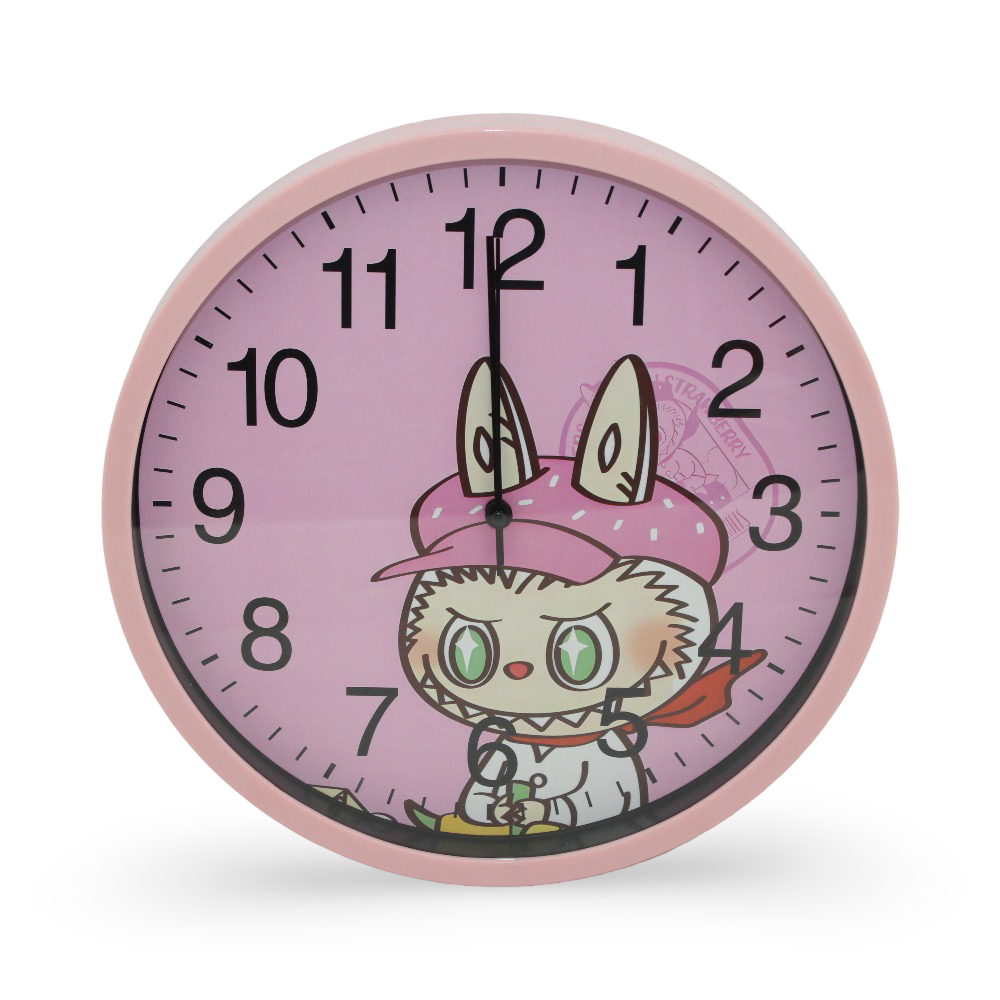 Labubu Wall Clock – Pink - Assortments - OKO