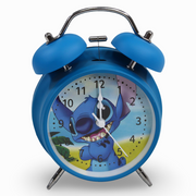 Metal Alarm Clock – Turquoise with Stitch Design