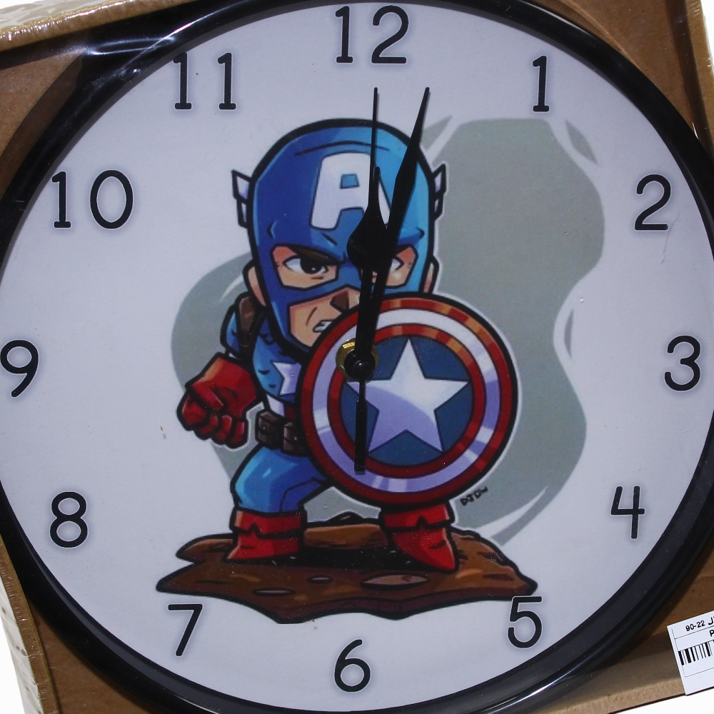 Kids Wall Clock – Captain America Design