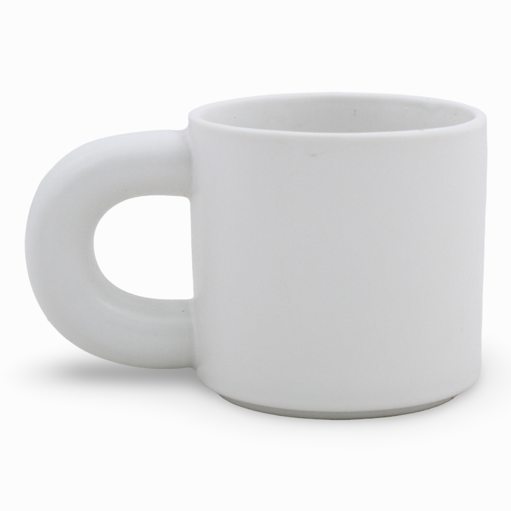 Porcelain Mug – White with Stitch Print