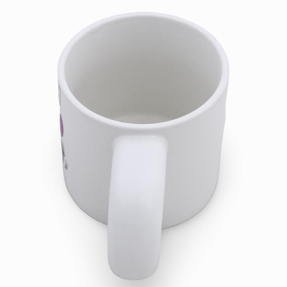 Porcelain Mug – White with Stitch Print