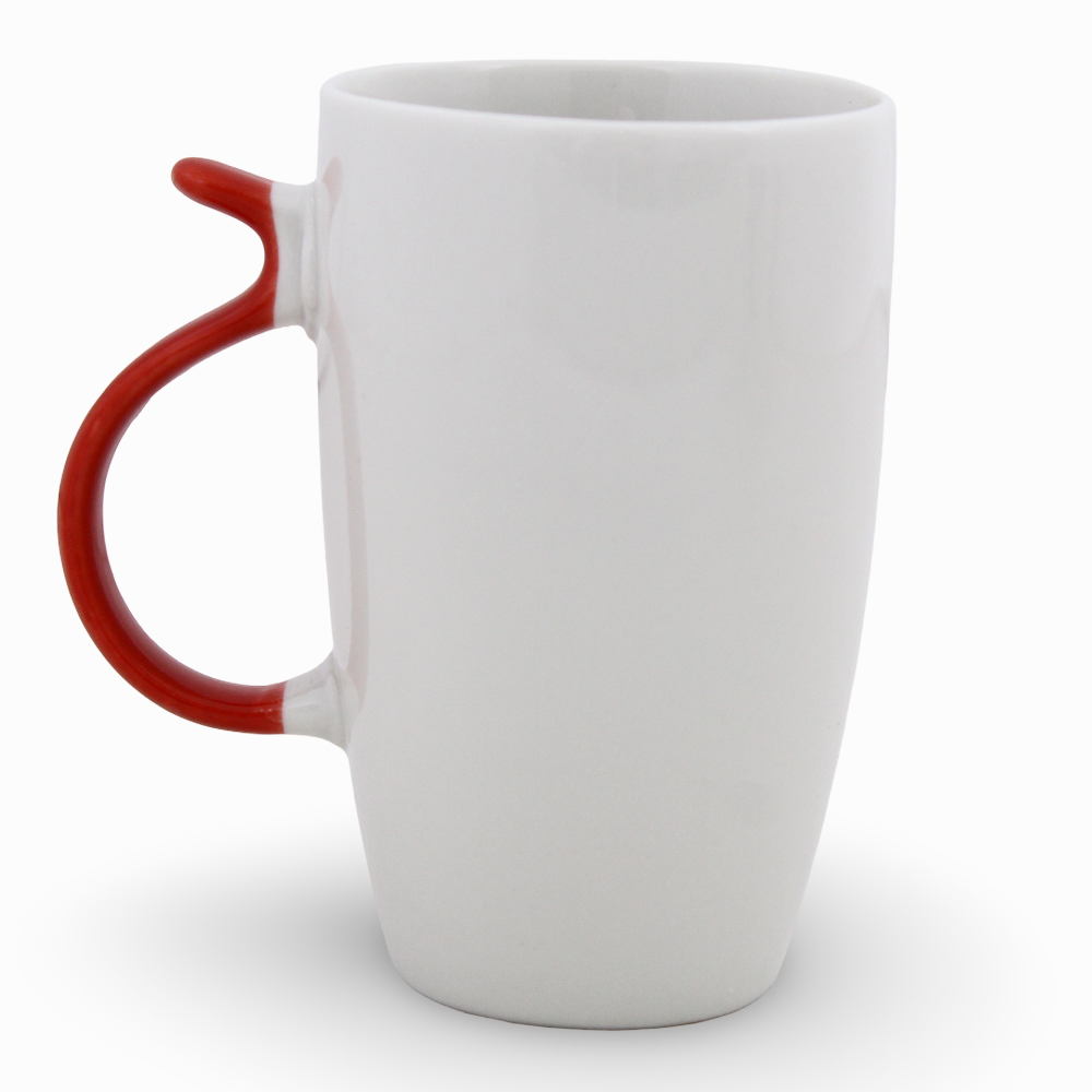Clay Mug – Red Handle & Mickey Mouse Design