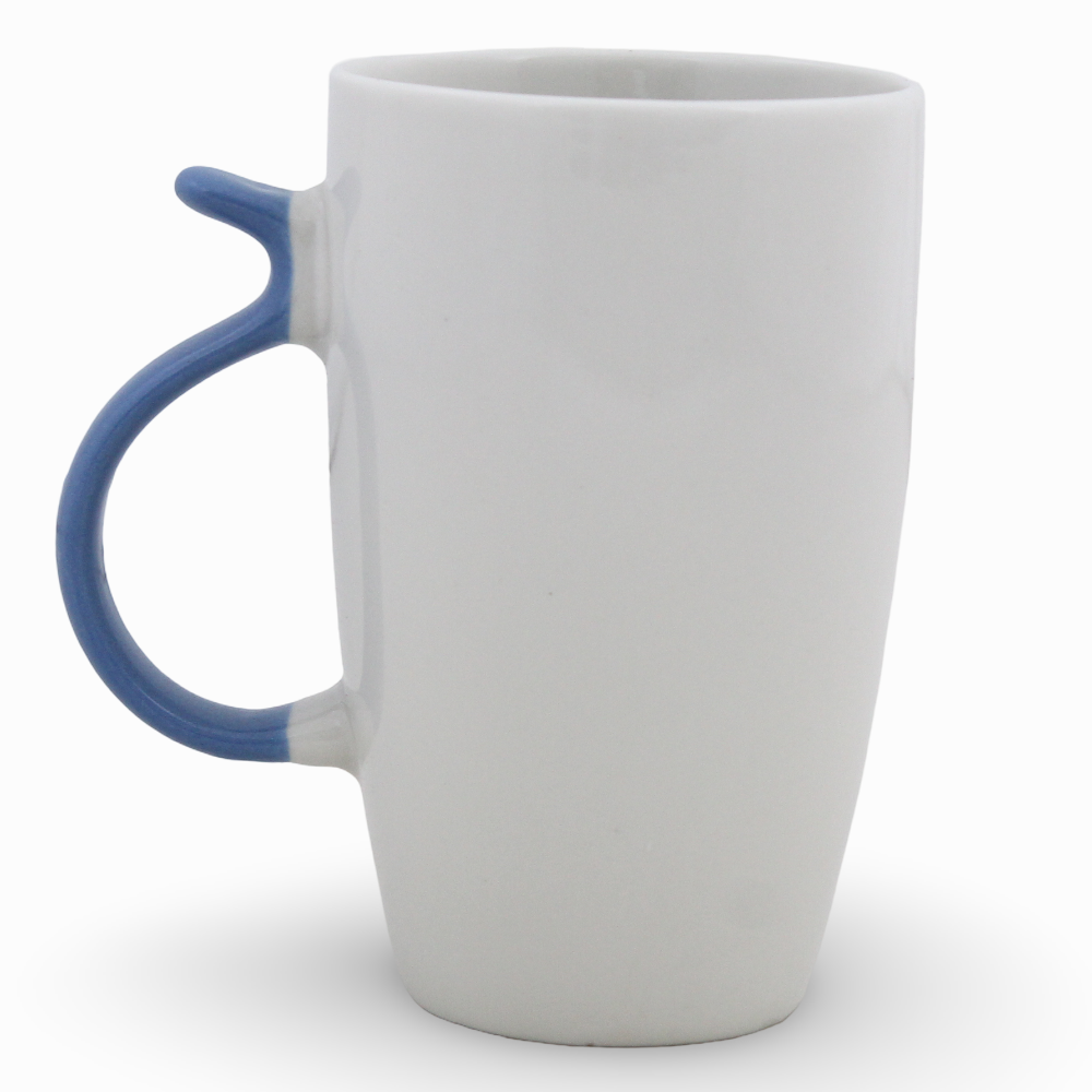 Clay Mug – Light Blue Handle & Minnie Mouse Design
