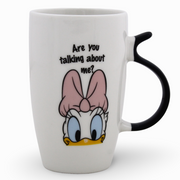 Clay Mug – Black Handle & Daisy Duck Design
