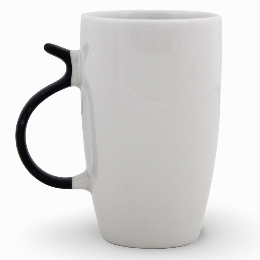 Clay Mug – Black Handle & Daisy Duck Design